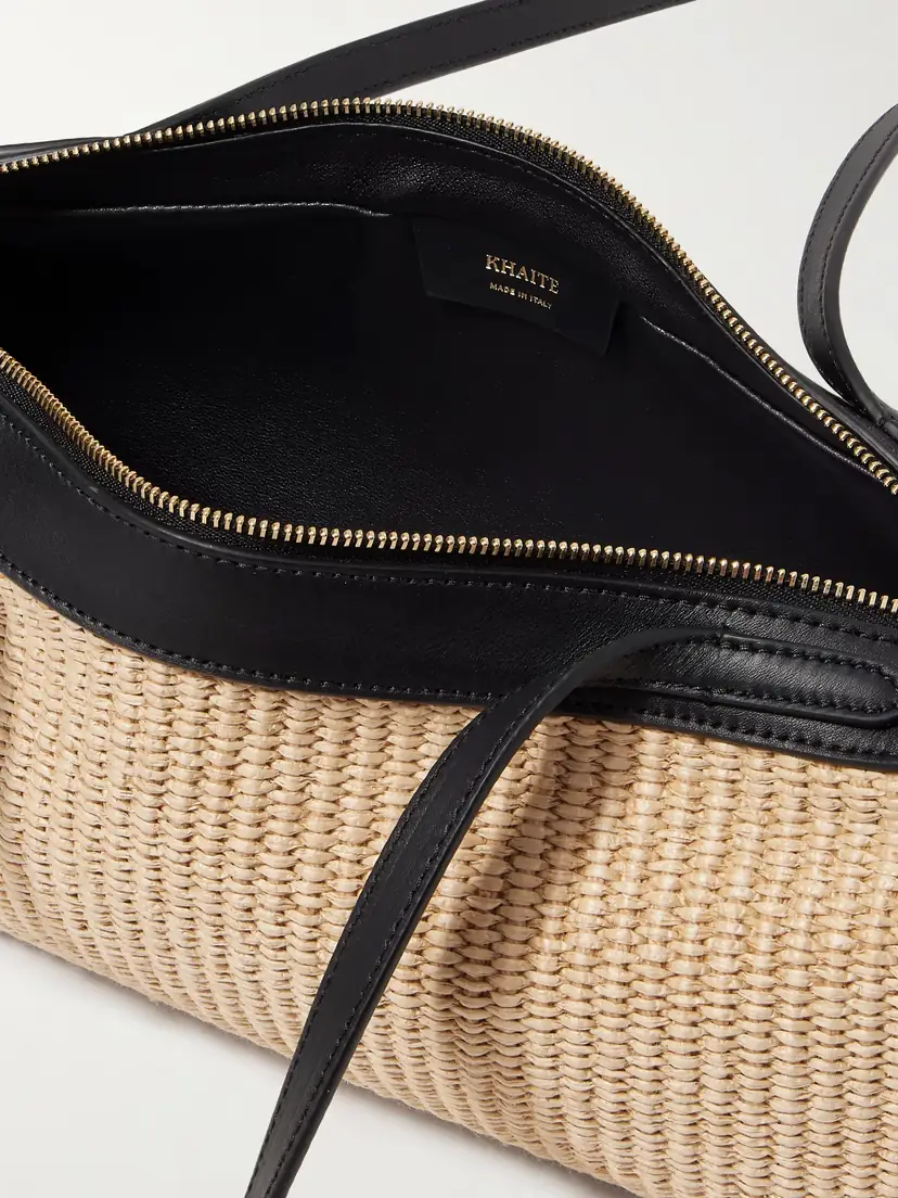 Khaite Simona Leather-trimmed Raffia Shoulder Bag | Thumbnail 5 Khaite Simona Leather-trimmed Raffia Shoulder Bag | Thumbnail 5