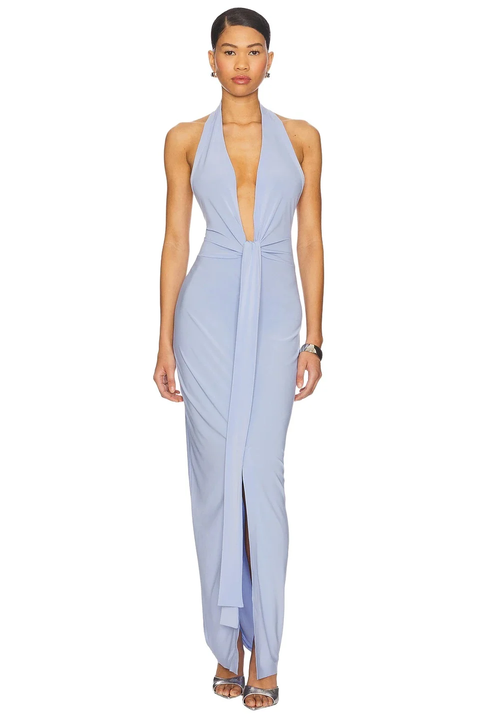 Norma Kamali x REVOLVE Tie Front Halter Gown