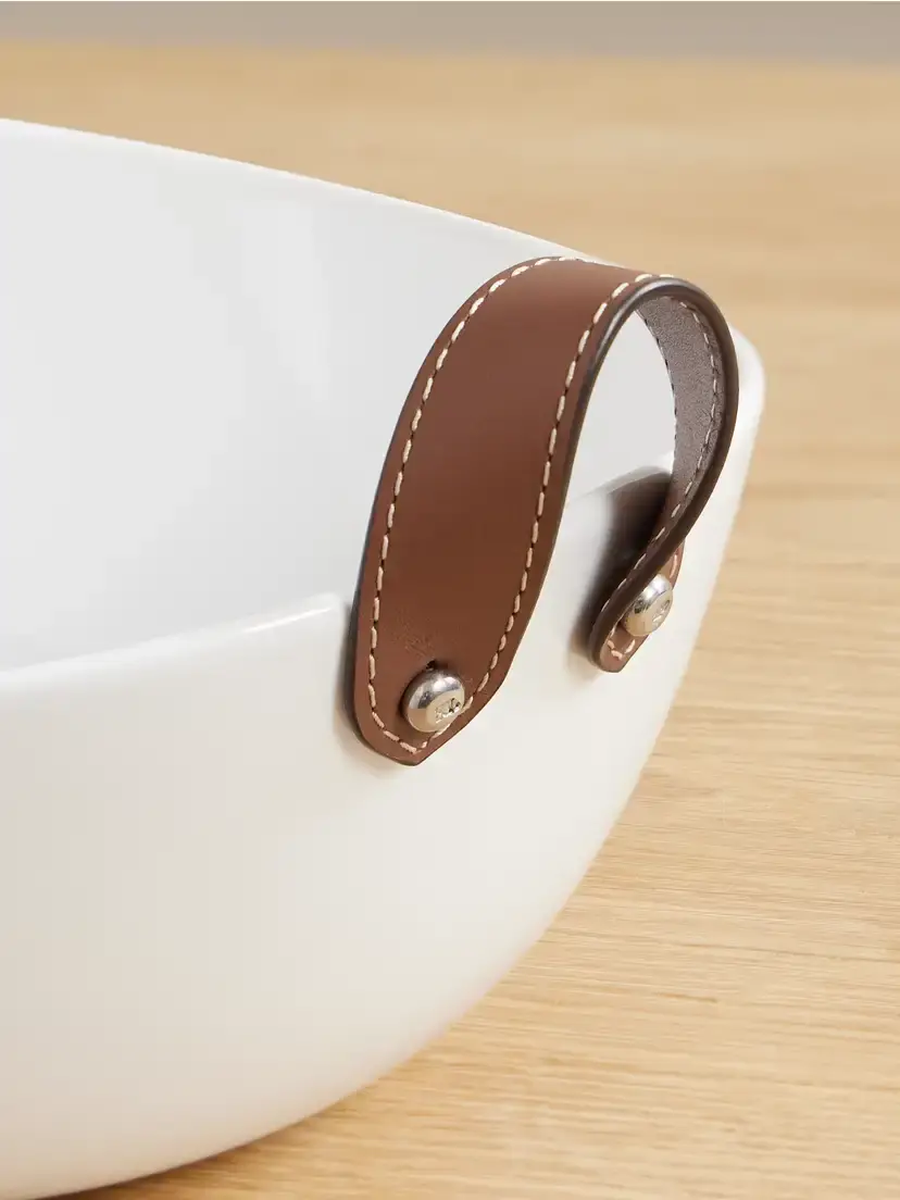 Ralph Lauren Home Wyatt Porcelain And Leather Salad Bowl | Thumbnail 3 Ralph Lauren Home Wyatt Porcelain And Leather Salad Bowl | Thumbnail 3