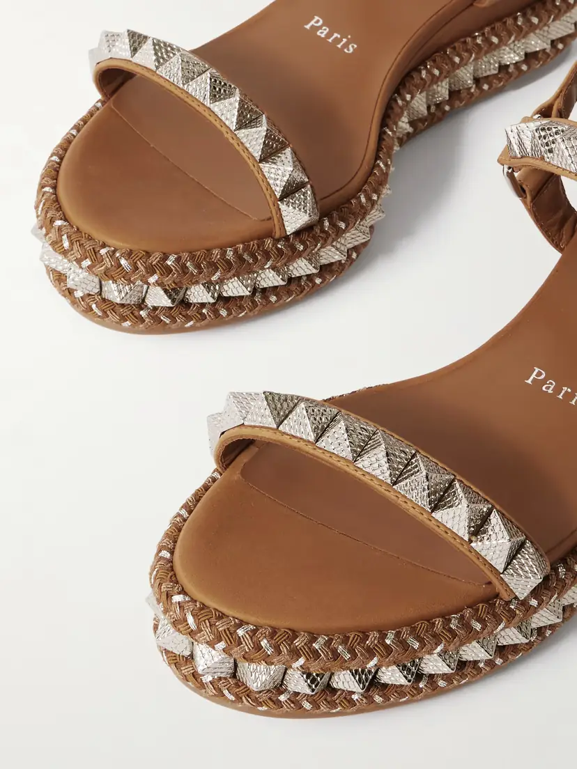 Christian Louboutin Pyraclou 60 Studded Leather Platform Sandals | Thumbnail 4 Christian Louboutin Pyraclou 60 Studded Leather Platform Sandals | Thumbnail 4