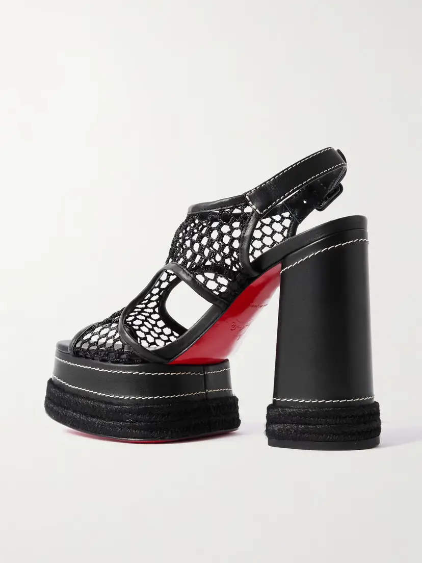 Christian Louboutin Almeja 130 Mesh And Leather Platform Sandals | Thumbnail 3 Christian Louboutin Almeja 130 Mesh And Leather Platform Sandals | Thumbnail 3