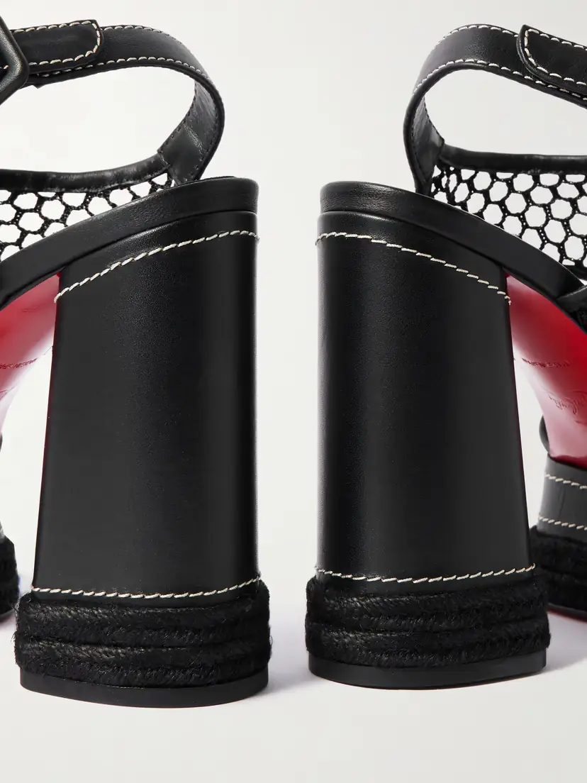 Christian Louboutin Almeja 130 Mesh And Leather Platform Sandals | Thumbnail 4 Christian Louboutin Almeja 130 Mesh And Leather Platform Sandals | Thumbnail 4