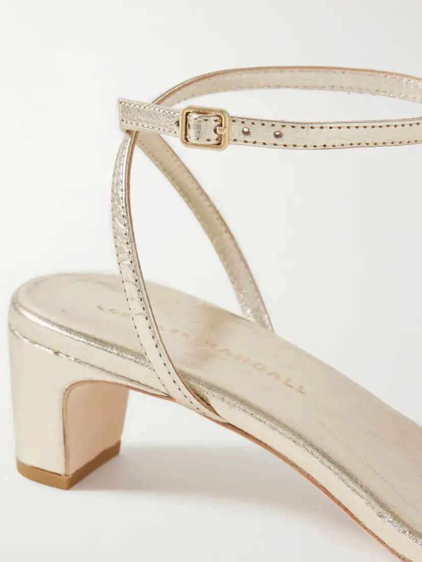 Loeffler Randall Alice Metallic Cracked-leather Sandals | Thumbnail 4