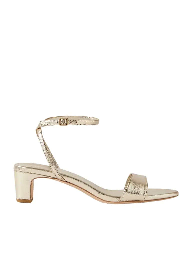 Loeffler Randall Alice Metallic Cracked-leather Sandals