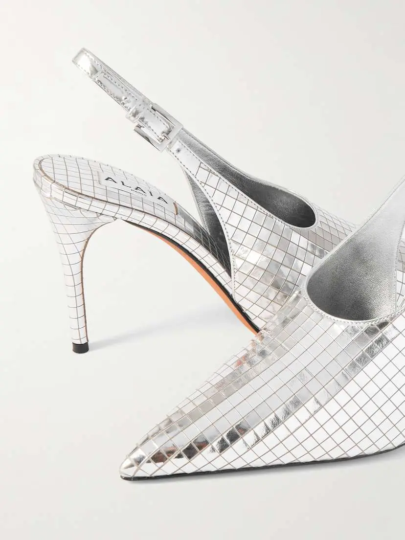 Alaïa Escarpin 90 Mirrored-leather Slingback Pumps | Thumbnail 4 Alaïa Escarpin 90 Mirrored-leather Slingback Pumps | Thumbnail 4