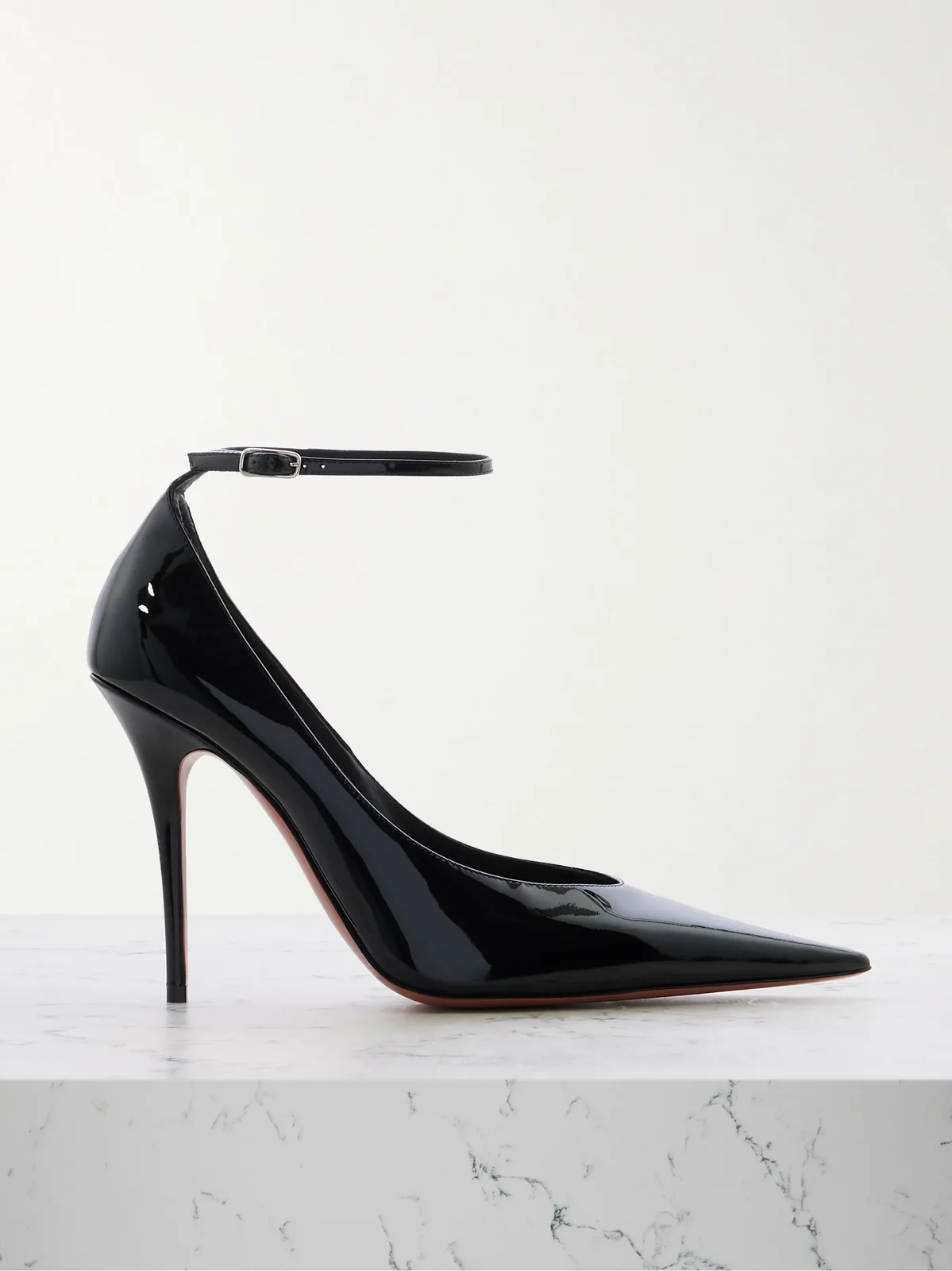 Amina Muaddi Anok 105 Patent-leather Point-toe Pumps