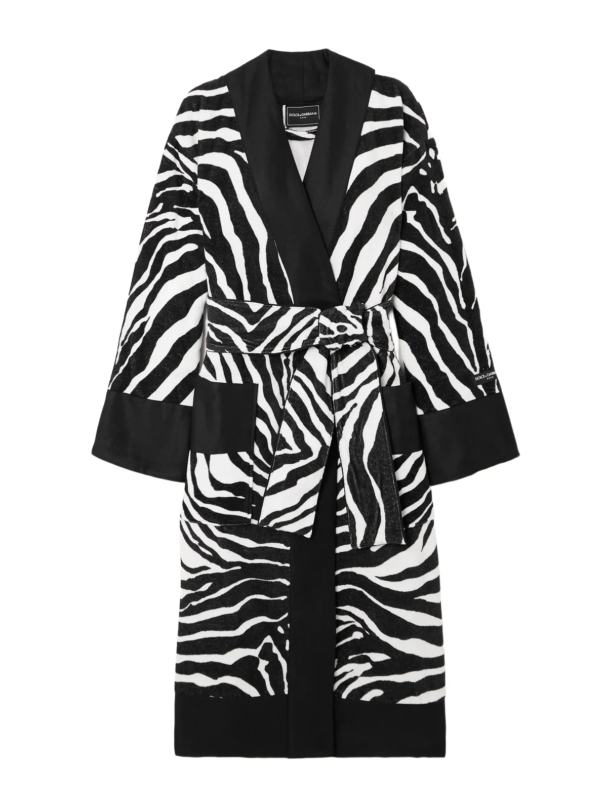 Belted Zebra-print Cotton-terry Robe Belted Zebra-print Cotton-terry Robe