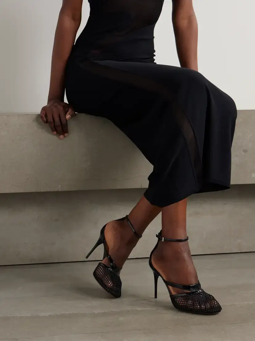 Alaïa Patent-leather And Fishnet Pumps | Thumbnail 2 Alaïa Patent-leather And Fishnet Pumps | Thumbnail 2