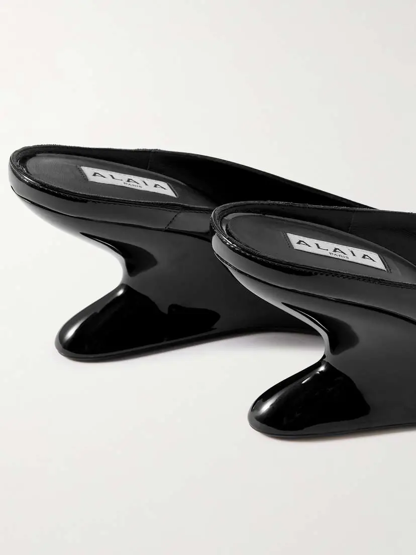 Alaïa Patent-leather Wedge Mules | Thumbnail 4 Alaïa Patent-leather Wedge Mules | Thumbnail 4