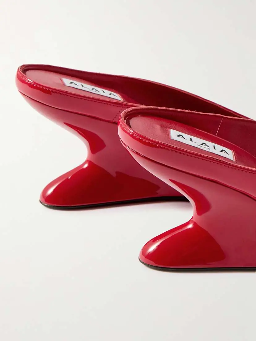 Alaïa Patent-leather Wedge Mules | Thumbnail 4 Alaïa Patent-leather Wedge Mules | Thumbnail 4