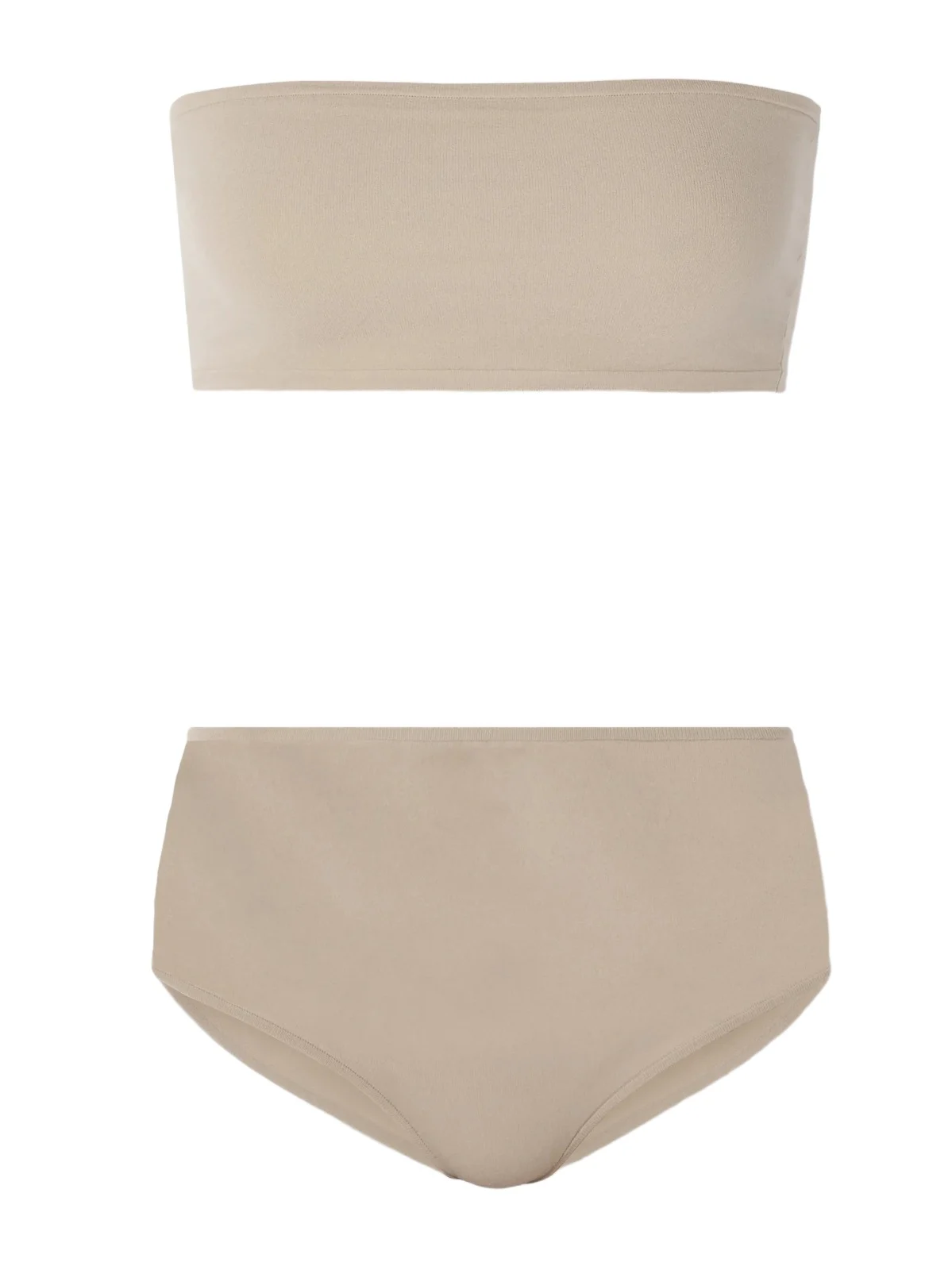 Stretch-jersey Bandeau Bra And Briefs Set - Brown Stretch-jersey Bandeau Bra And Briefs Set - Brown