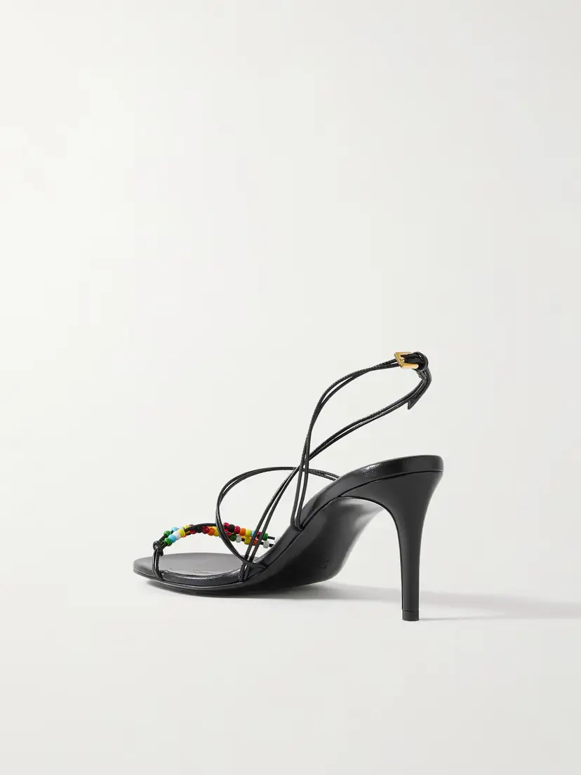 Khaite Loop Bead-embellished Leather Sandals | Thumbnail 3