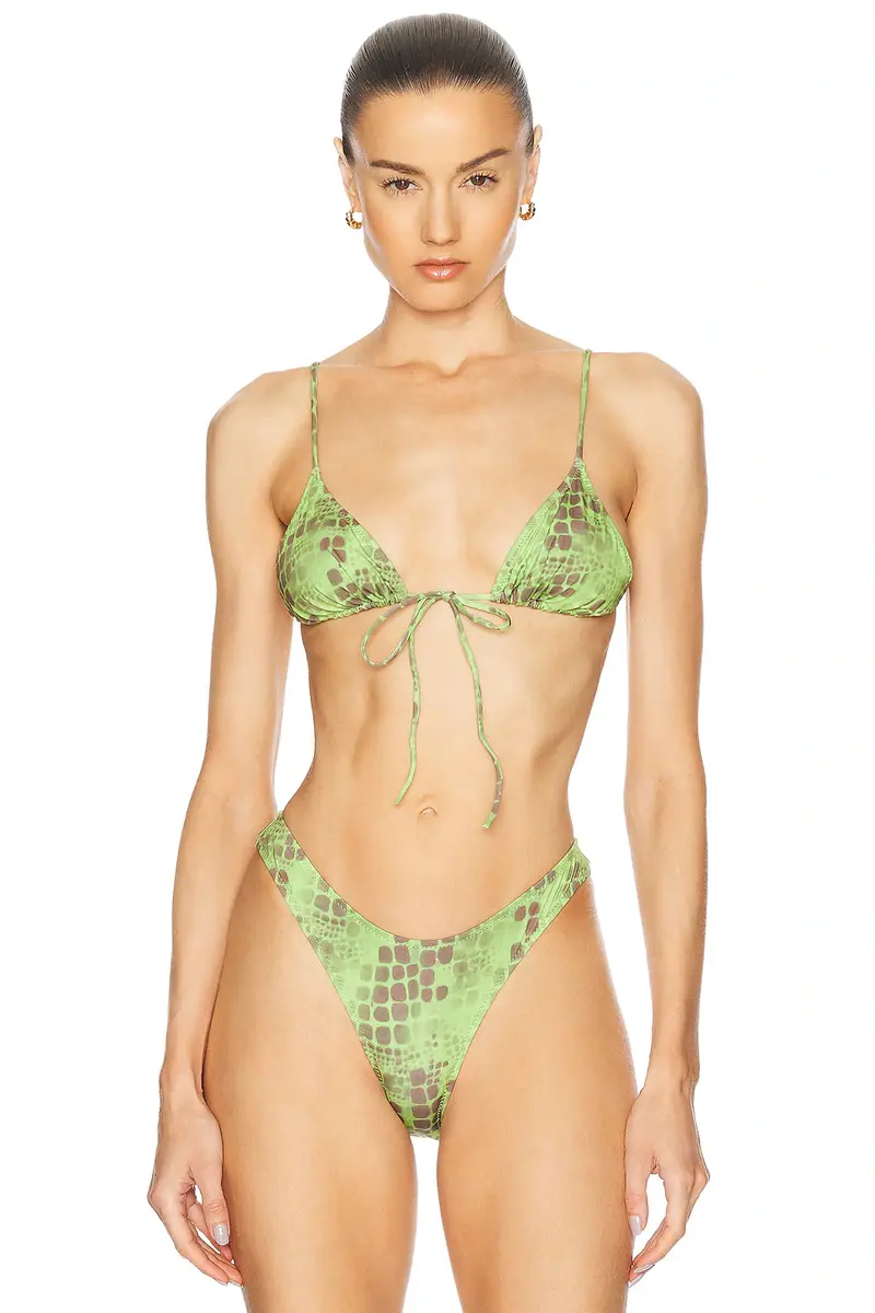 Heavy Manners Triangle Front Tie Bikini Top | Image 1 Heavy Manners Triangle Front Tie Bikini Top | Image 1