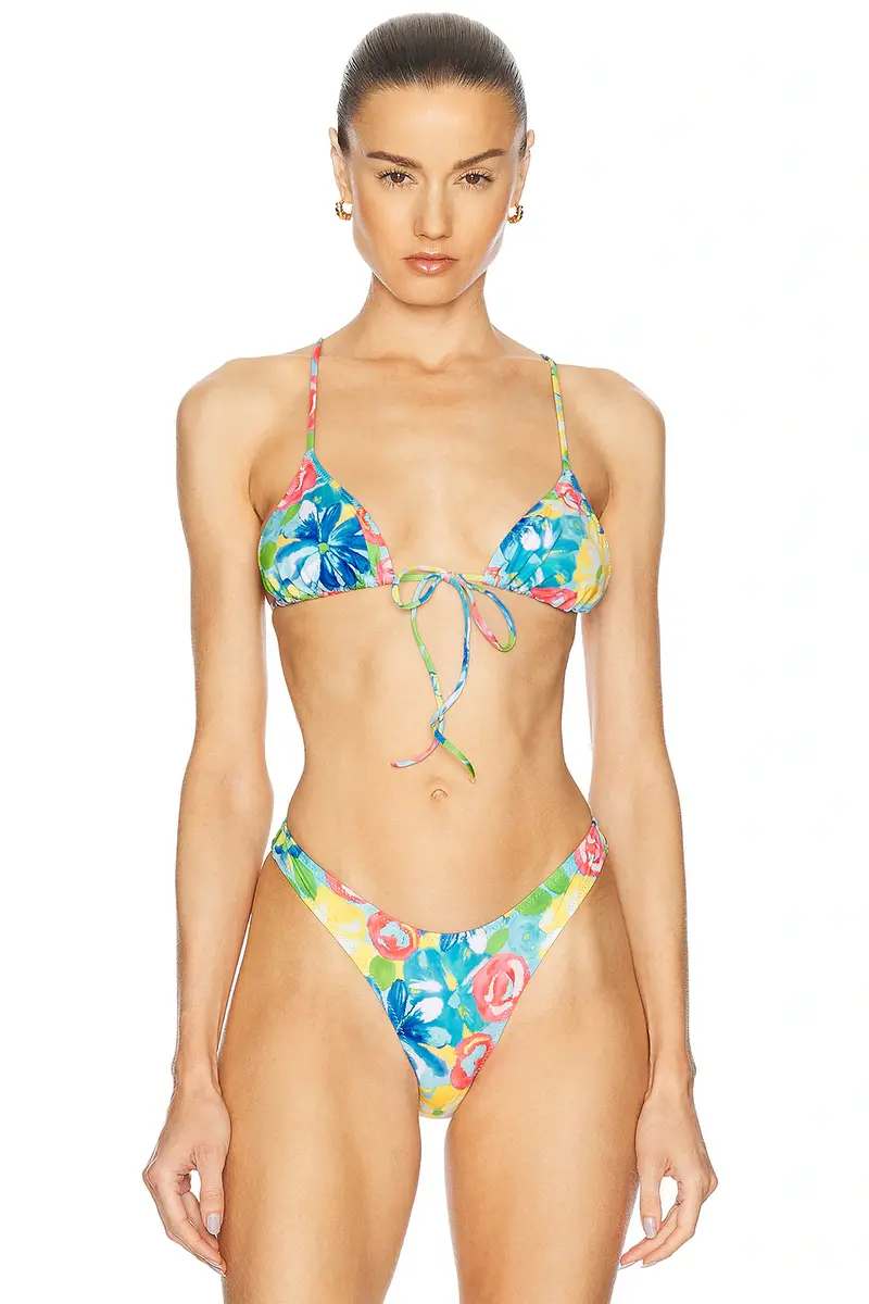 Heavy Manners Triangle Front Tie Bikini Top | Image 1 Heavy Manners Triangle Front Tie Bikini Top | Image 1