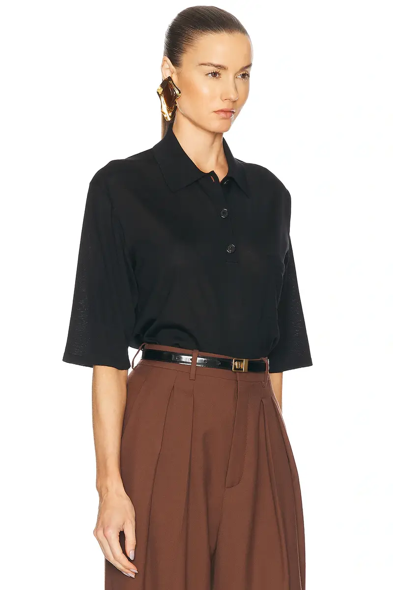 Saint Laurent Short Sleeve Polo Top | Thumbnail 2 Saint Laurent Short Sleeve Polo Top | Thumbnail 2