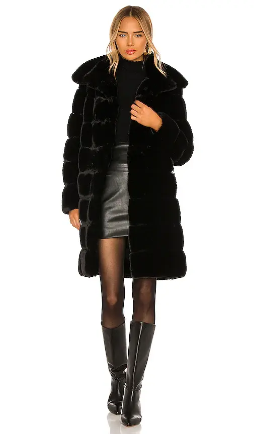Adrienne Landau Faux Fur Long Coat