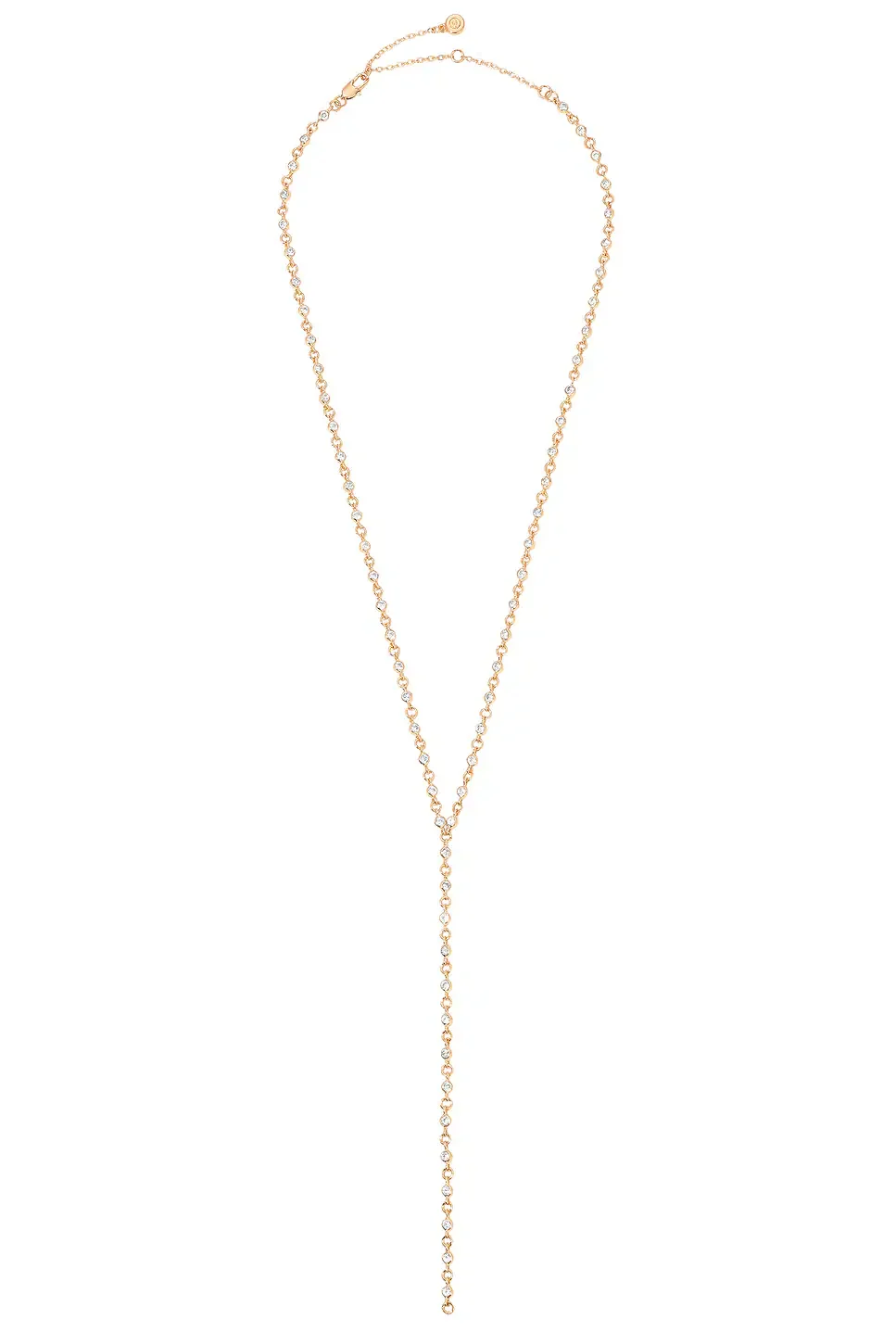 Ettika Dainty Crystal Disc Chain Lariat Necklace