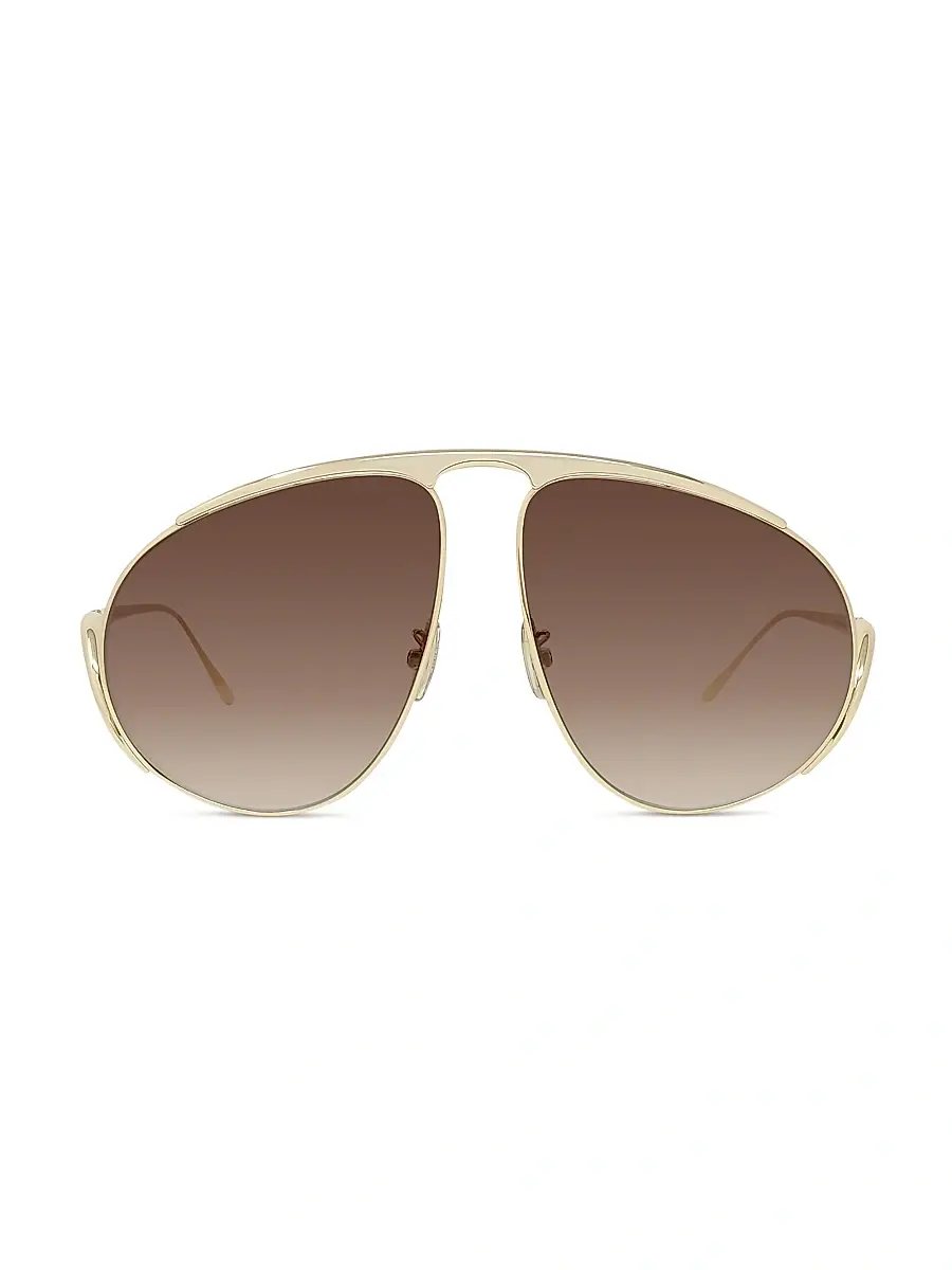 Loewe Women's Signature 61MM Pilot Sunglasses - Gold Brown | Thumbnail 2 Loewe Women's Signature 61MM Pilot Sunglasses - Gold Brown | Thumbnail 2