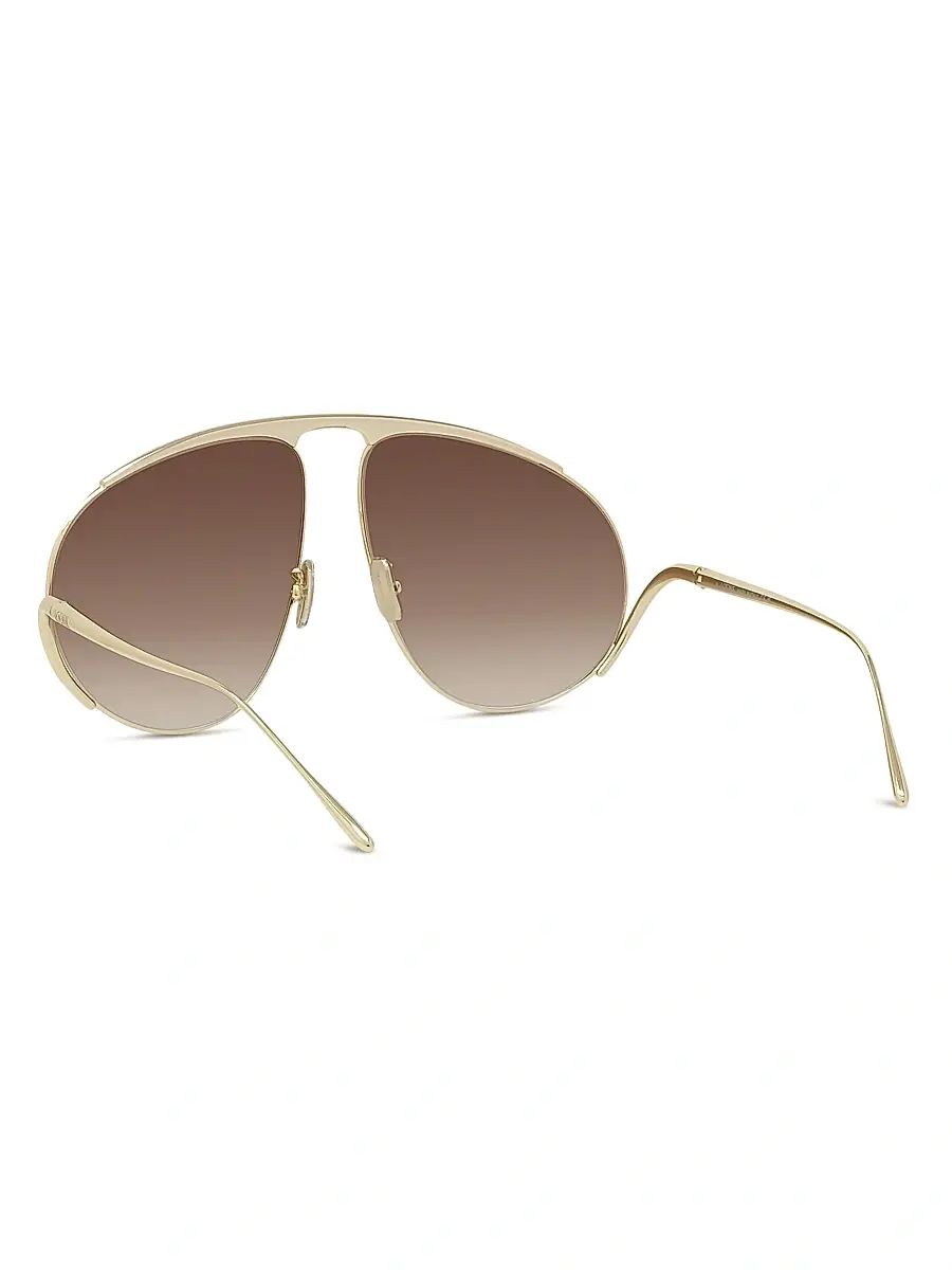 Loewe Women's Signature 61MM Pilot Sunglasses - Gold Brown | Thumbnail 4 Loewe Women's Signature 61MM Pilot Sunglasses - Gold Brown | Thumbnail 4