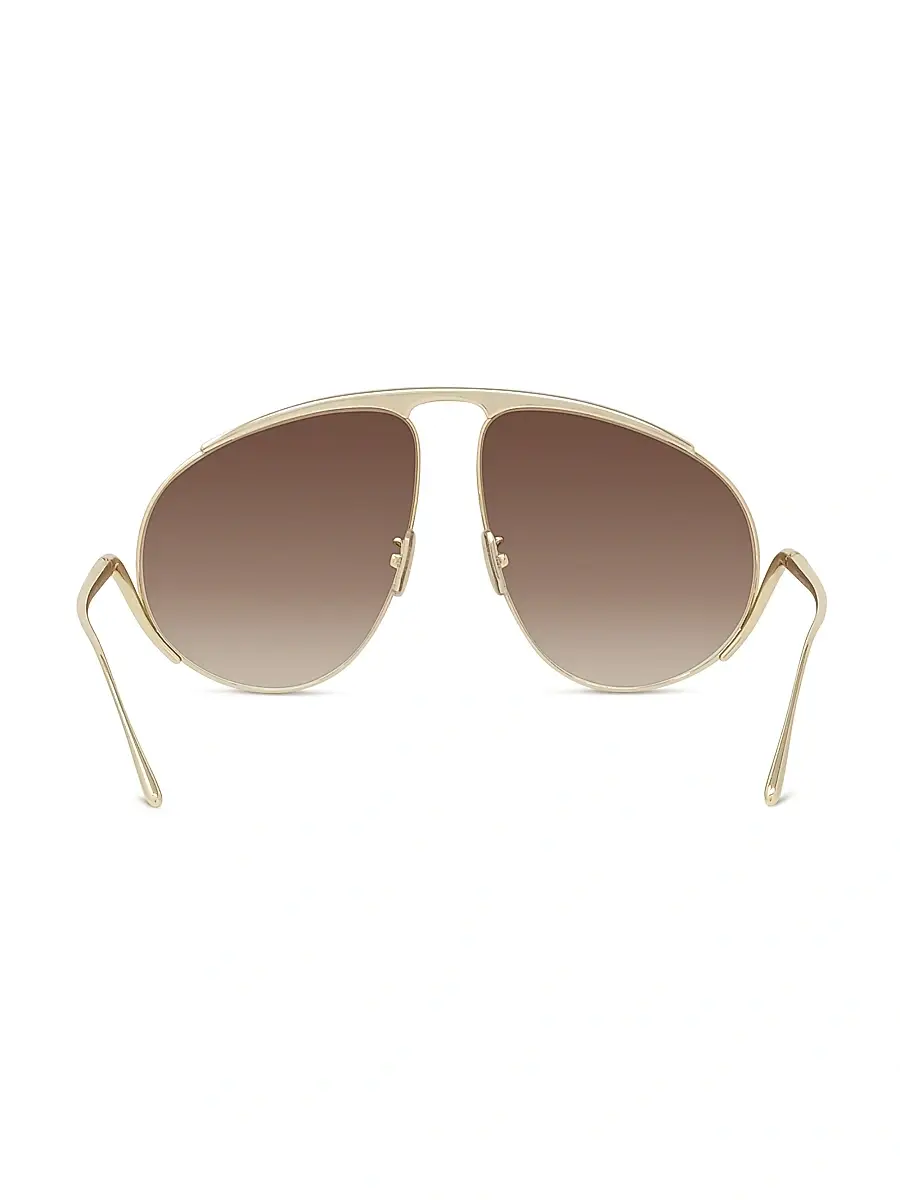 Loewe Women's Signature 61MM Pilot Sunglasses - Gold Brown | Thumbnail 5 Loewe Women's Signature 61MM Pilot Sunglasses - Gold Brown | Thumbnail 5