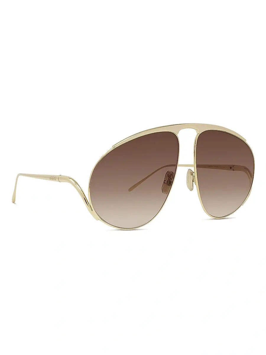 Loewe Women's Signature 61MM Pilot Sunglasses - Gold Brown | Thumbnail 8 Loewe Women's Signature 61MM Pilot Sunglasses - Gold Brown | Thumbnail 8