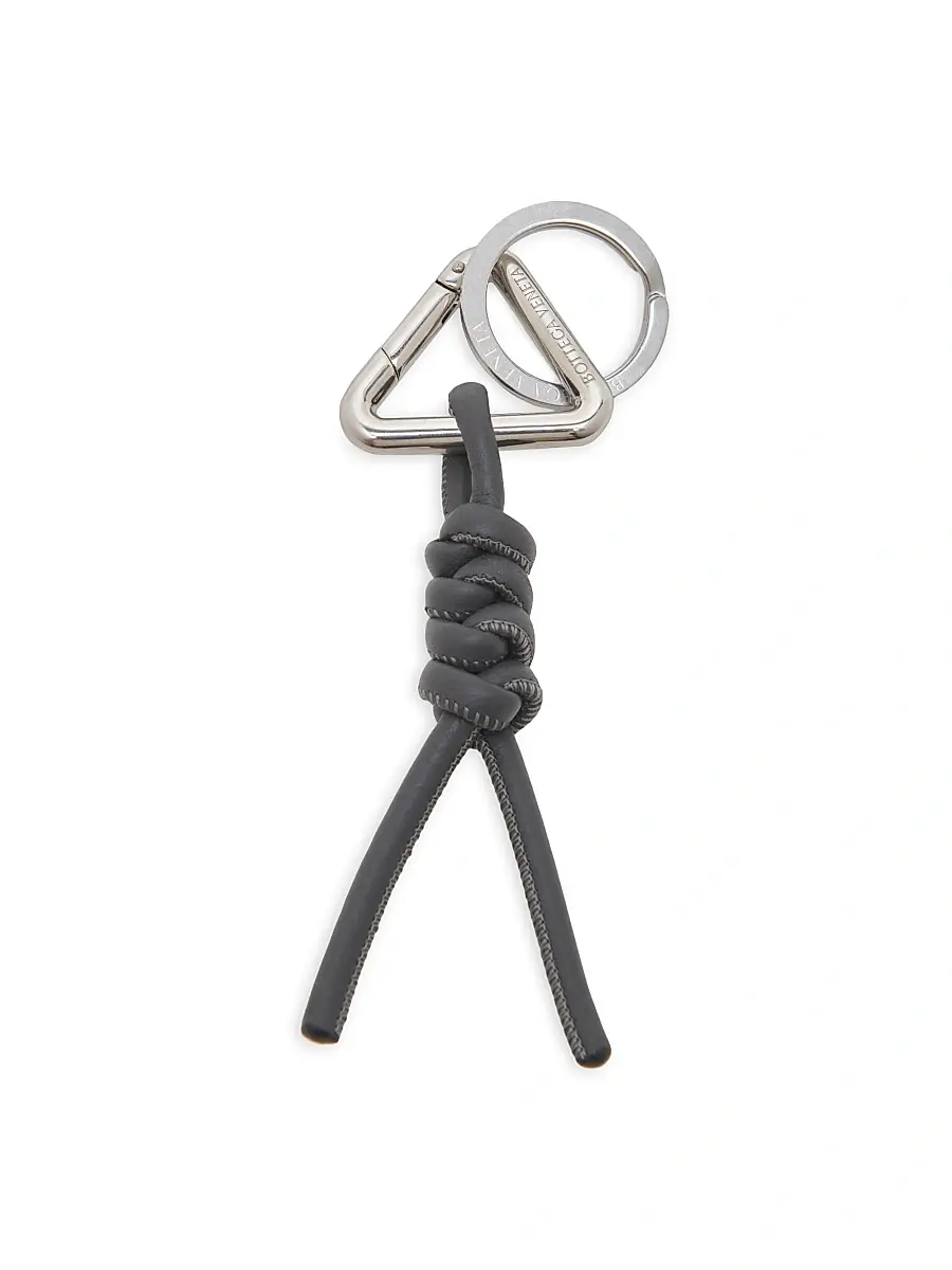 Bottega Veneta Men's Leather Triangle Key Ring - Androise Silver | Image 1 Bottega Veneta Men's Leather Triangle Key Ring - Androise Silver | Image 1