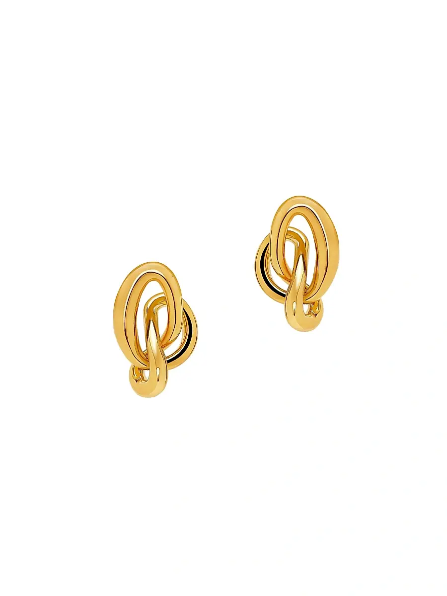 Oscar de la Renta Women's Twisted Knot 24K-Gold-Plated Earrings