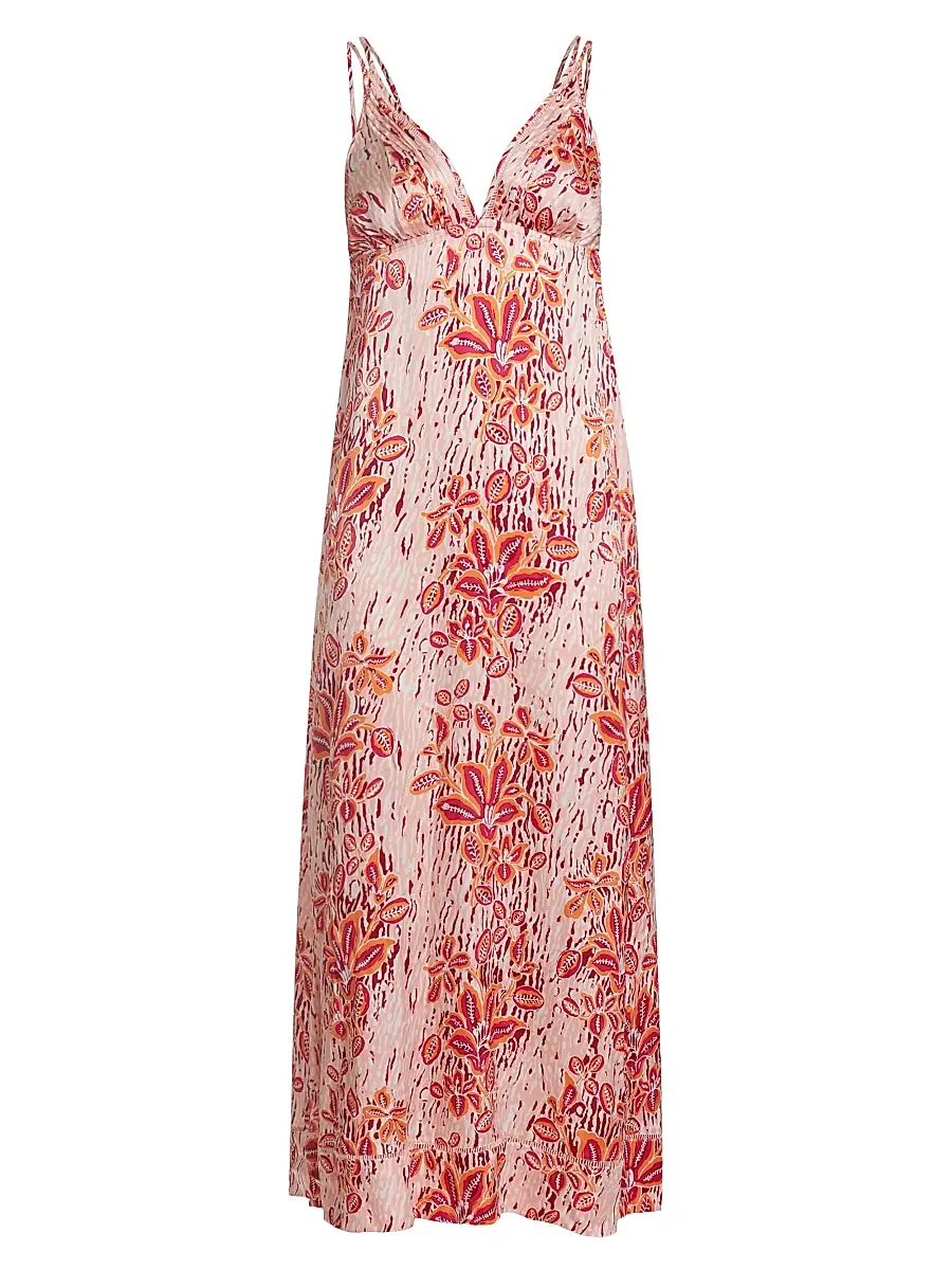 Poupette St Barth Women's Cassandra Floral Printed Maxi Dress - Pink Exotic Forest | Image 1 Poupette St Barth Women's Cassandra Floral Printed Maxi Dress - Pink Exotic Forest | Image 1
