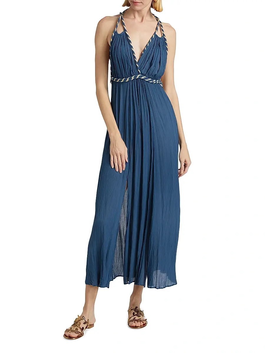 Poupette St Barth Women's Collette Open-Back Maxi Dress | Thumbnail 3 Poupette St Barth Women's Collette Open-Back Maxi Dress | Thumbnail 3