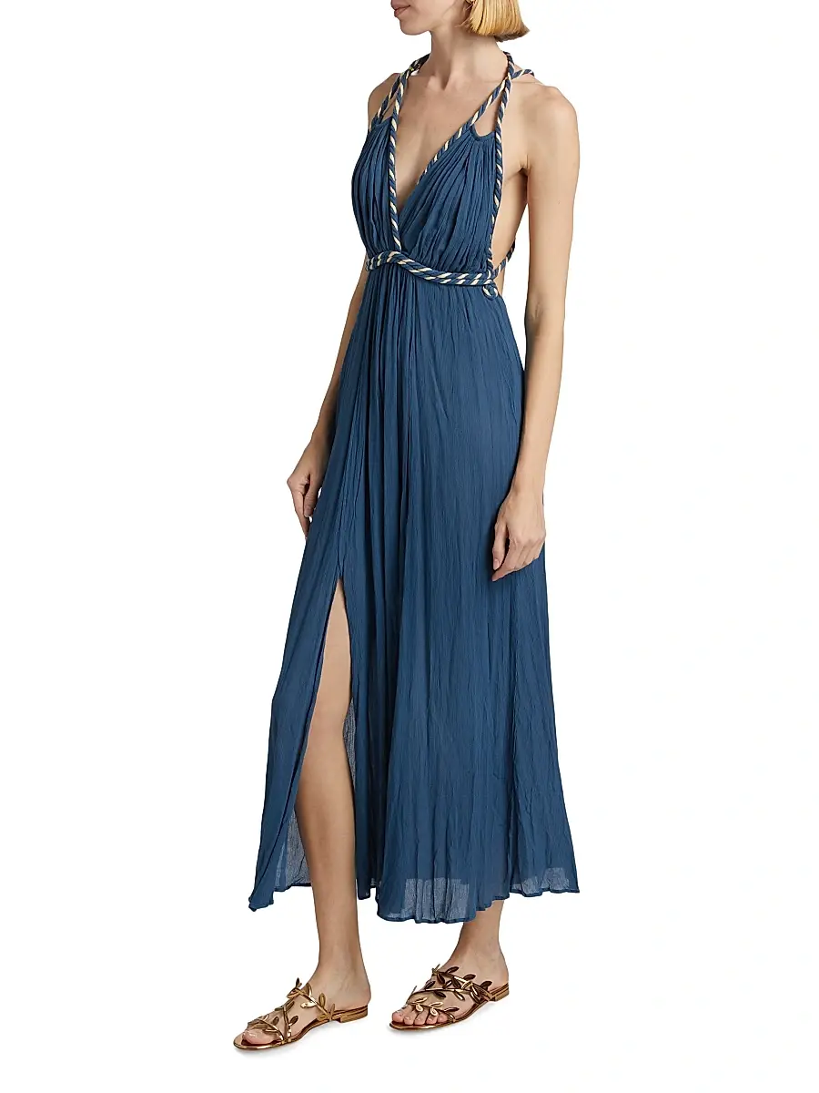 Poupette St Barth Women's Collette Open-Back Maxi Dress | Thumbnail 4 Poupette St Barth Women's Collette Open-Back Maxi Dress | Thumbnail 4