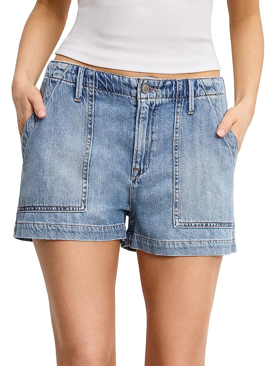 GOOD AMERICAN Women's Lite Linen Denim Shorts | Thumbnail 3 GOOD AMERICAN Women's Lite Linen Denim Shorts | Thumbnail 3