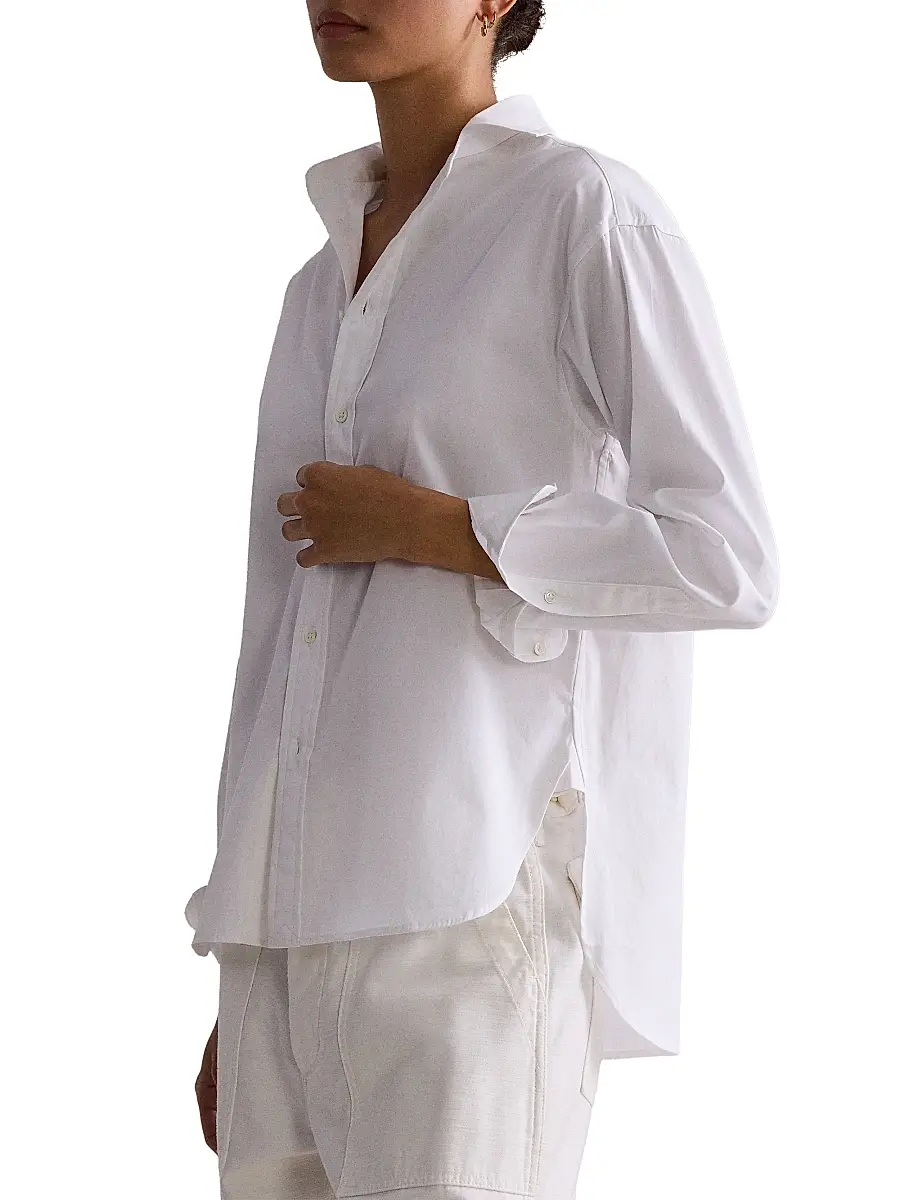 Polo Ralph Lauren Women's Relaxed Fit Cotton Shirt | Thumbnail 4 Polo Ralph Lauren Women's Relaxed Fit Cotton Shirt | Thumbnail 4