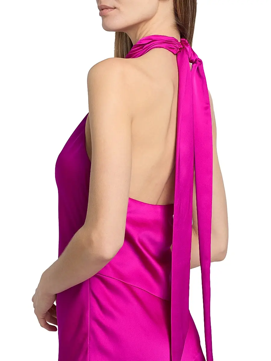 Ramy Brook Women's Nari Satin Halter Minidress | Thumbnail 6 Ramy Brook Women's Nari Satin Halter Minidress | Thumbnail 6