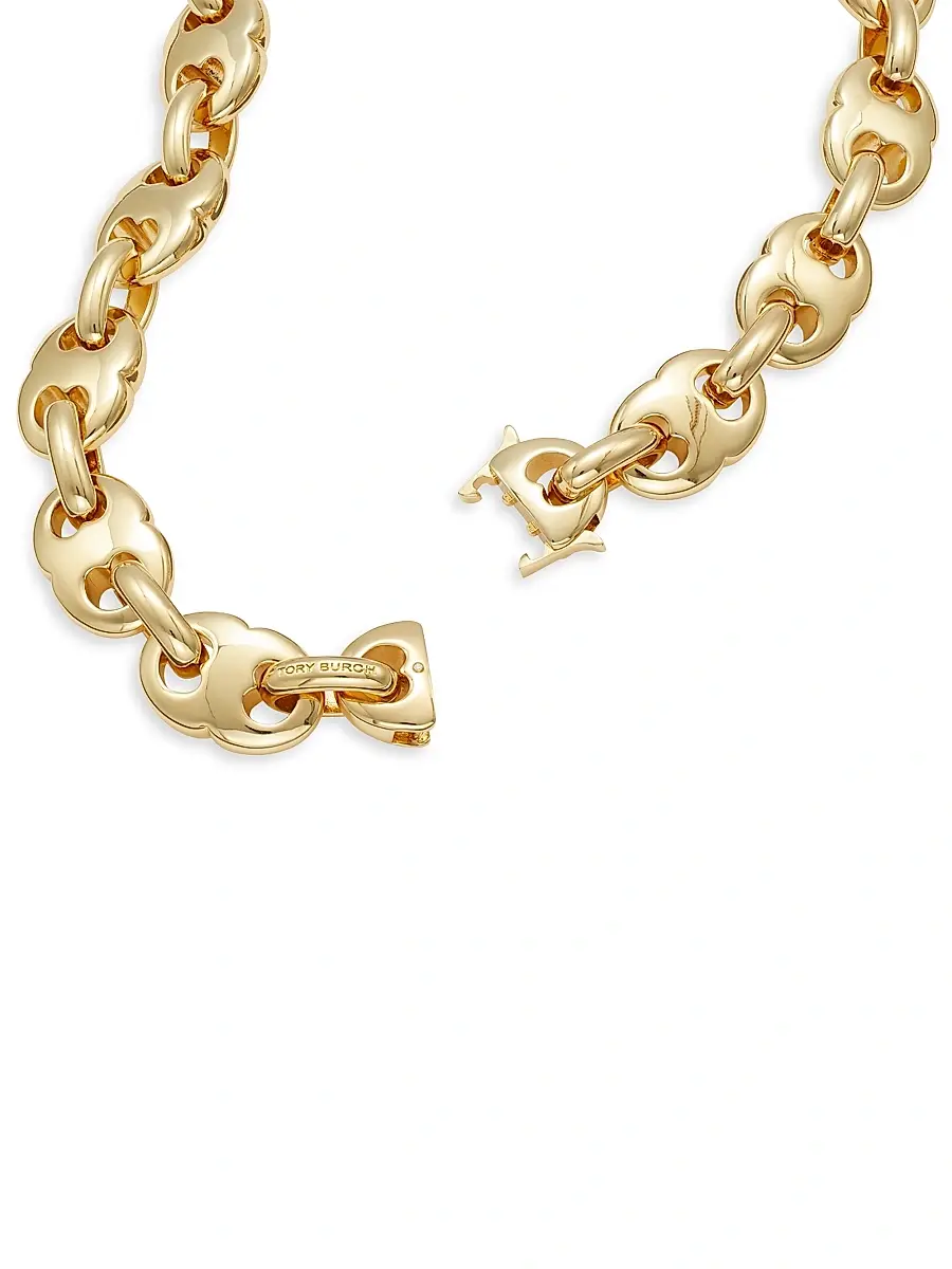 Tory Burch Women's Gemini 18K-Gold-Plated Chain Necklace - Light Brass | Thumbnail 2 Tory Burch Women's Gemini 18K-Gold-Plated Chain Necklace - Light Brass | Thumbnail 2