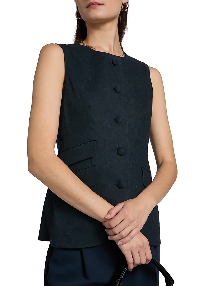 rag & bone Women's Slade Linen-Blend Vest | Thumbnail 6 rag & bone Women's Slade Linen-Blend Vest | Thumbnail 6