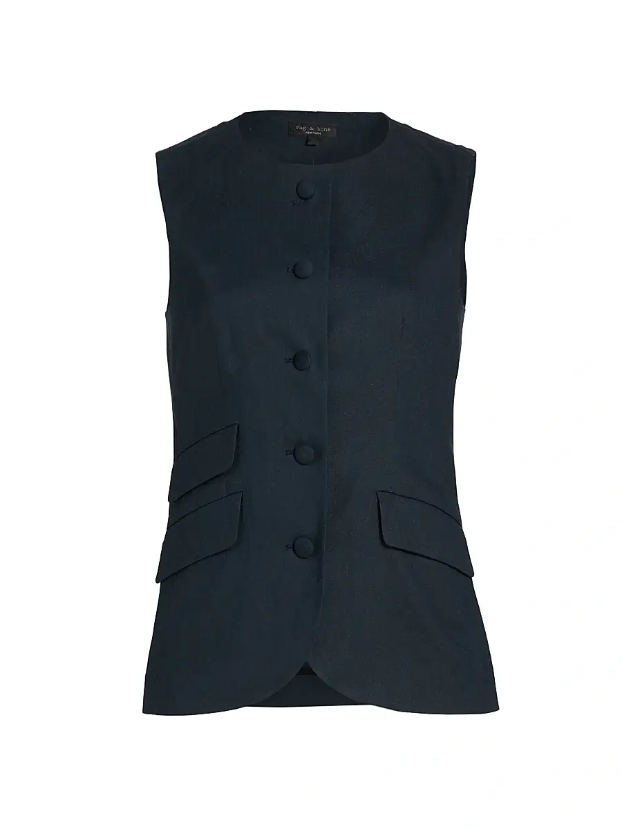 rag & bone Women's Slade Linen-Blend Vest