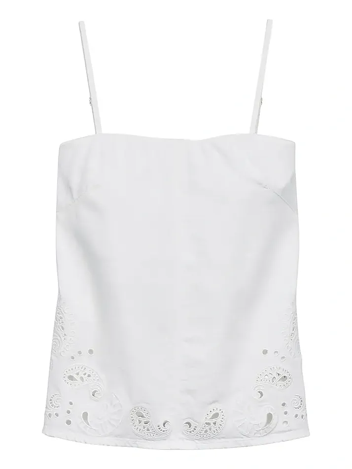 rag & bone Women's Ultra Featherweight Aurora Eyelet Top