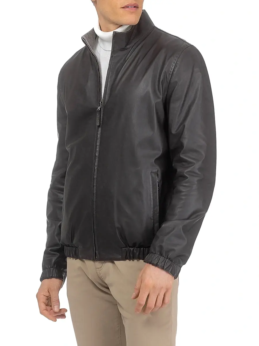 Gorski Men's Men's Light Nappa Leather Reversible Jacket | Thumbnail 3 Gorski Men's Men's Light Nappa Leather Reversible Jacket | Thumbnail 3