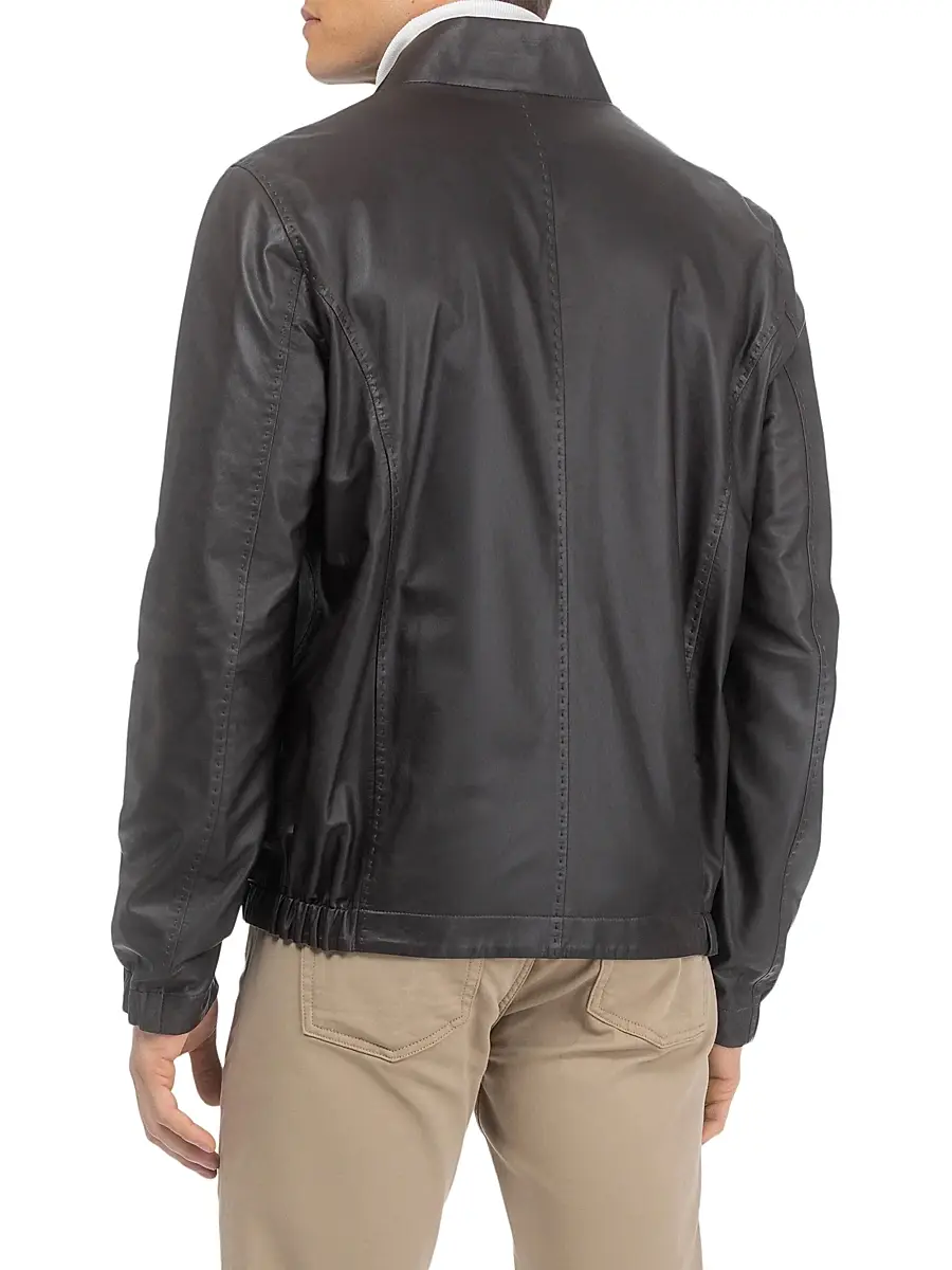 Gorski Men's Men's Light Nappa Leather Reversible Jacket | Thumbnail 4 Gorski Men's Men's Light Nappa Leather Reversible Jacket | Thumbnail 4