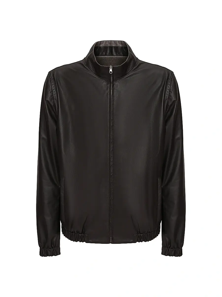 Gorski Men's Light Nappa Leather Reversible Jacket - Dark Brown - Size XL | Image 1 Gorski Men's Light Nappa Leather Reversible Jacket - Dark Brown - Size XL | Image 1