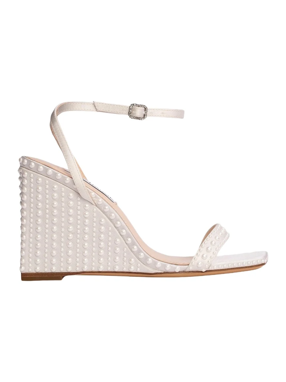 Anne Barge Women's Ella Satin Wedge Sandals