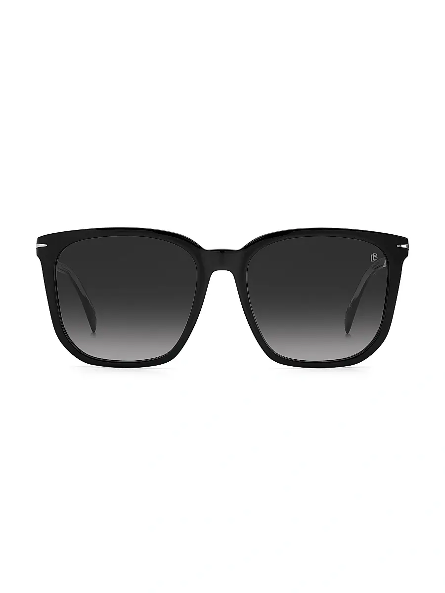 David Beckham Men's 57MM Rectangular Sunglasses - Black 807 | Image 1 David Beckham Men's 57MM Rectangular Sunglasses - Black 807 | Image 1