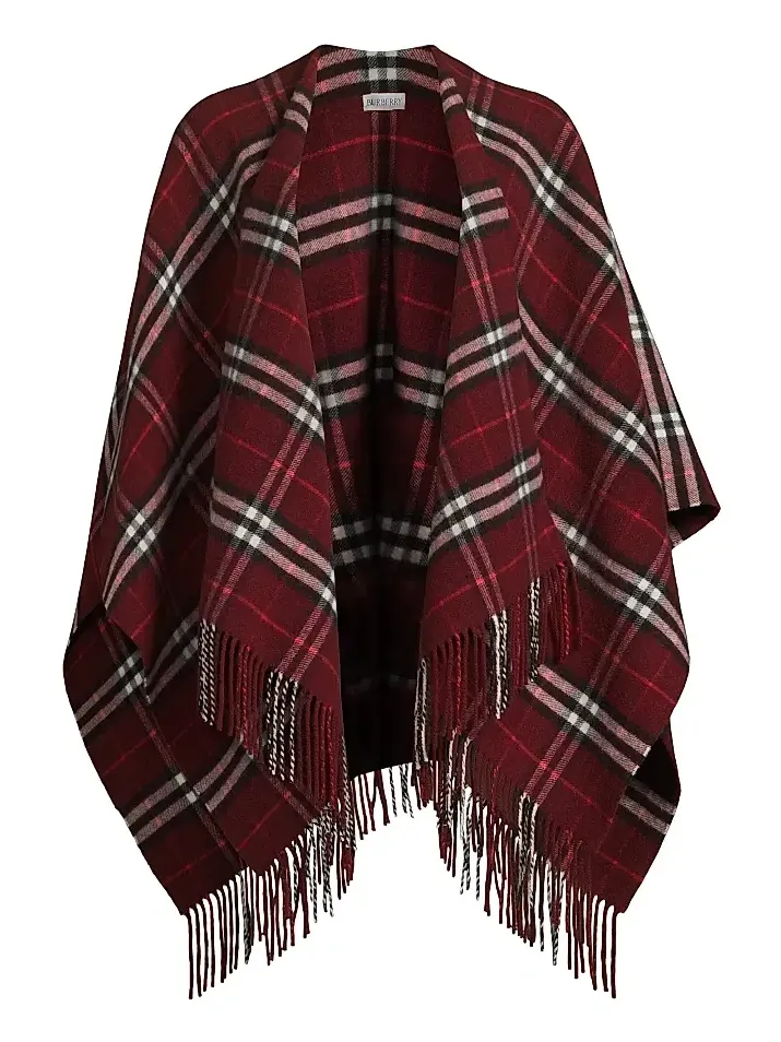 Women's Charlotte Check Wool-Cashmere Cape Women's Charlotte Check Wool-Cashmere Cape