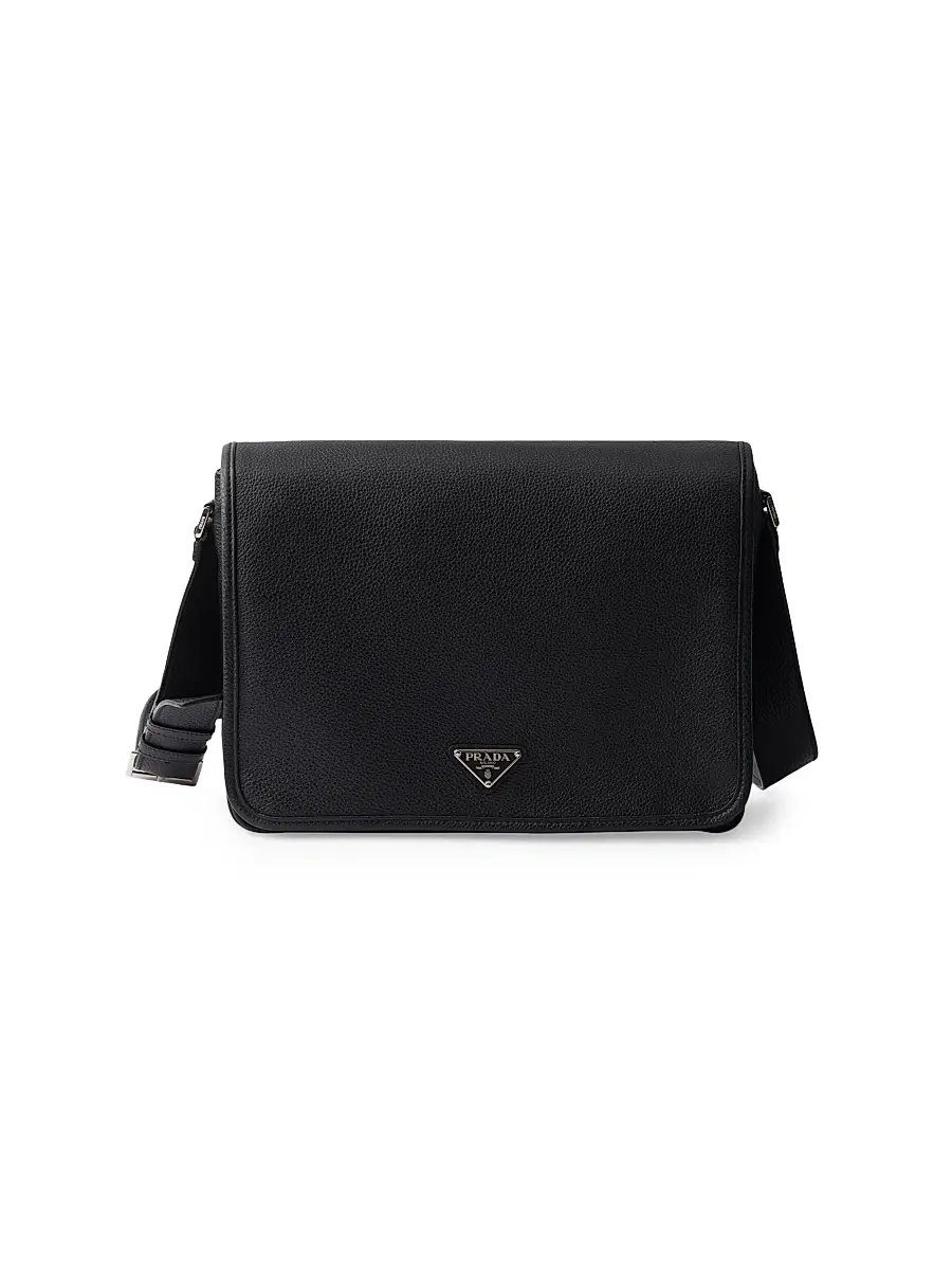 Prada Men's Leather Shoulder Bag - Black | Image 1 Prada Men's Leather Shoulder Bag - Black | Image 1