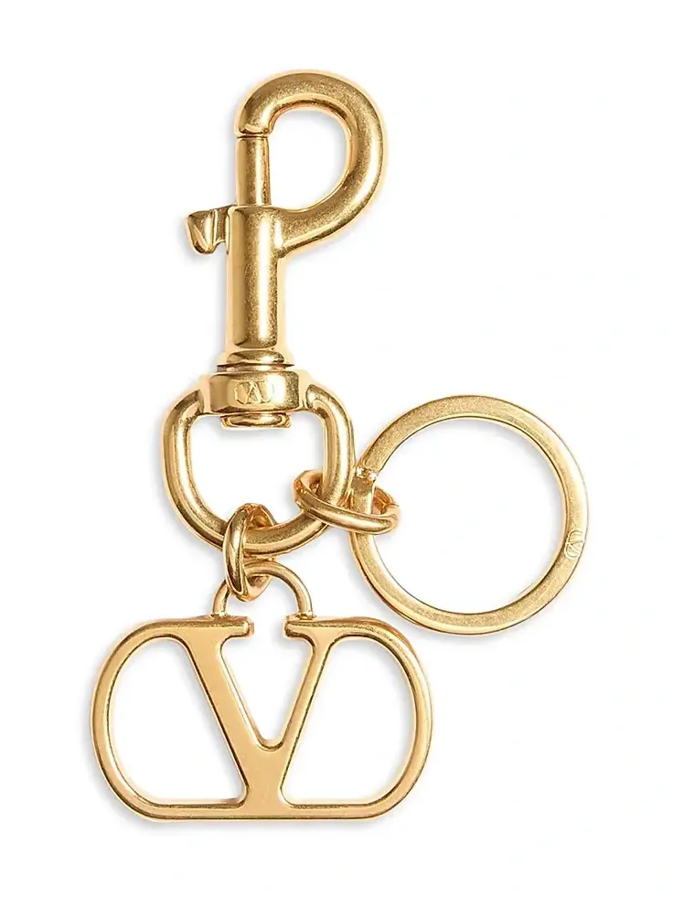 Valentino Women's VLogo Signature Metal Bag Charm with Key Ring - Antique Brass