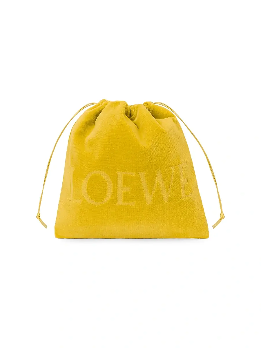 LOEWE Women's x Paula's Ibiza Logo Drawstring Pouch - Yellow | Image 1 LOEWE Women's x Paula's Ibiza Logo Drawstring Pouch - Yellow | Image 1