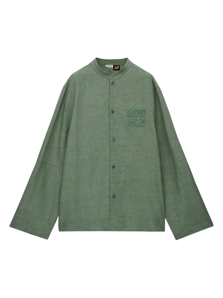 Loewe Men's x Paula's Ibiza Monogram Woven Long-Sleeve Shirt