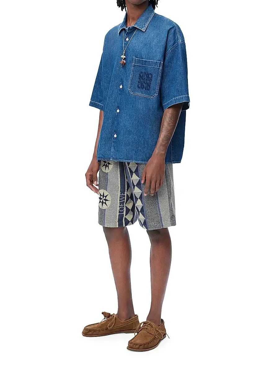 Loewe Men's x Paula's Ibiza Denim Short-Sleeve Shirt | Thumbnail 2