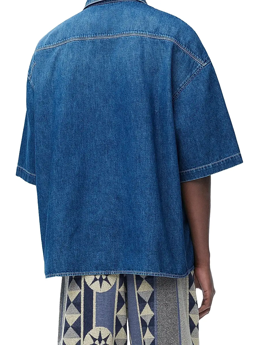 Loewe Men's x Paula's Ibiza Denim Short-Sleeve Shirt | Thumbnail 4