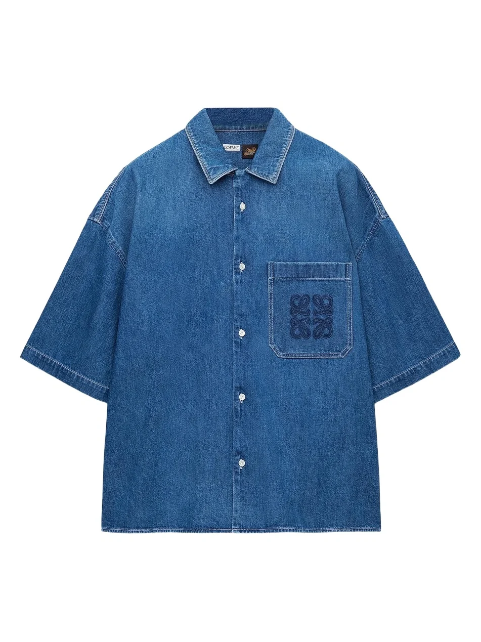 Loewe Men's x Paula's Ibiza Denim Short-Sleeve Shirt